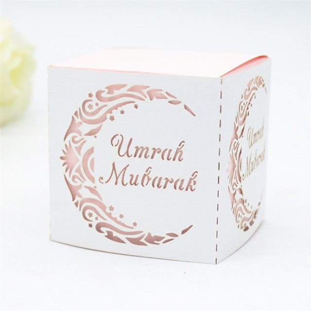 Umrah Mubarak laser cut combined ramadan square box