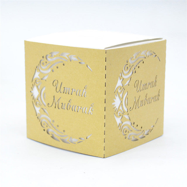 Umrah Mubarak laser cut combined ramadan square box