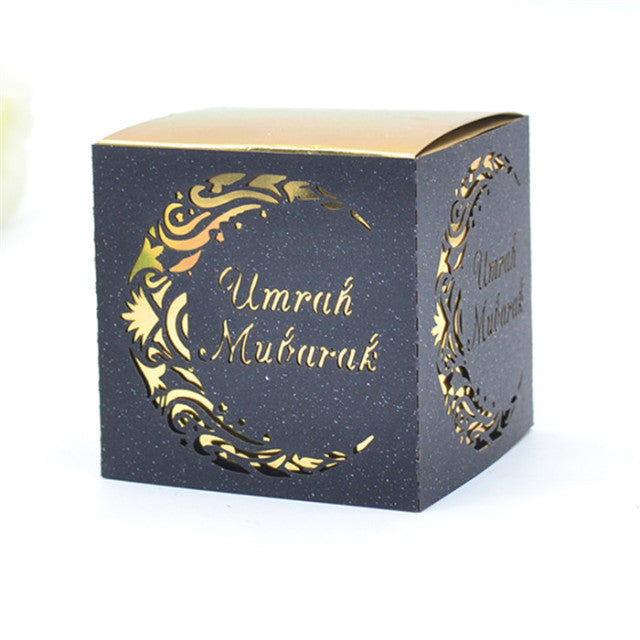 Umrah Mubarak laser cut combined ramadan square box