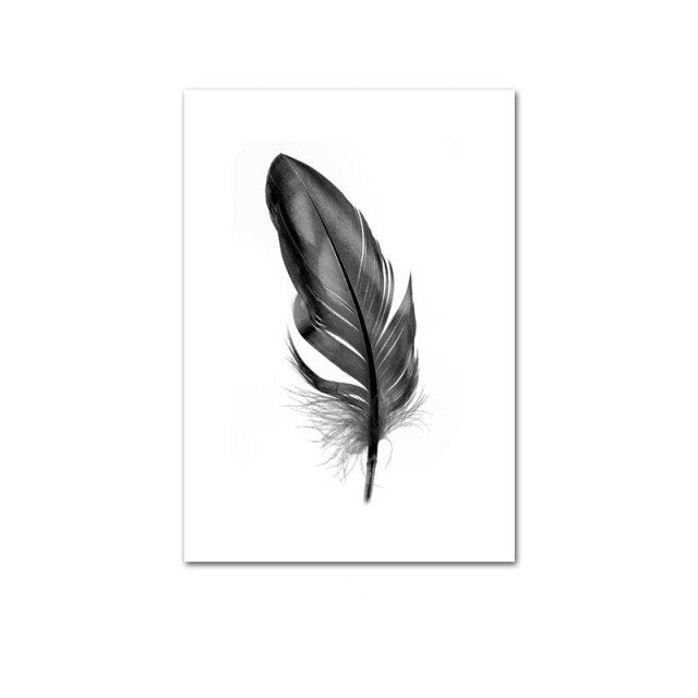 Islamic Quotes Wall Art Canvas Poster Black White Feather Print Minimalist Nordic Decorative Picture Painting Modern Home Decor