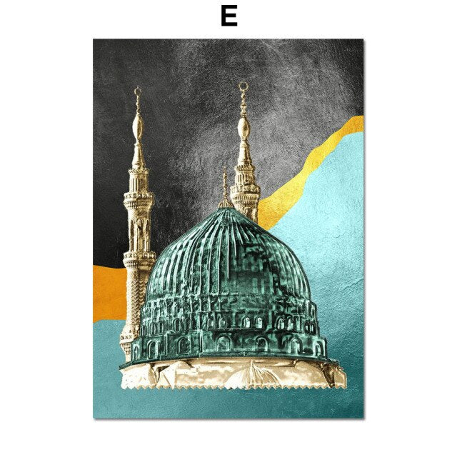 Islamic Mosque Scripture Holy City Jerusalem Wall Art Canvas Painting Nordic Posters And Prints Wall Pictures For Living Room