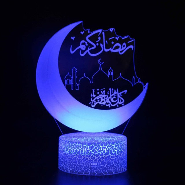 Eid Mubarak Acrylic LED Lights Ramadan Kareem Ramadan Decor for Home Ramadan Mubarak Eid Al Adha Islamic Muslim Party Decor