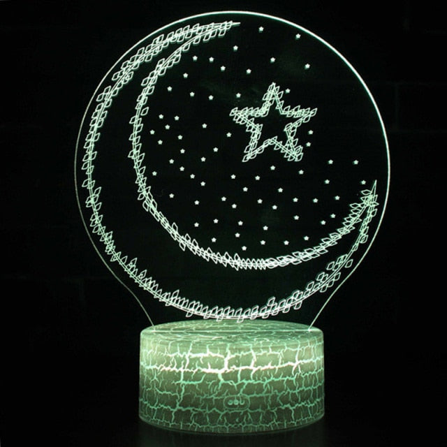 Eid Mubarak Acrylic LED Lights Ramadan Kareem Ramadan Decor for Home Ramadan Mubarak Eid Al Adha Islamic Muslim Party Decor