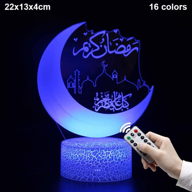 Eid Mubarak Acrylic LED Lights Ramadan Kareem Ramadan Decor for Home Ramadan Mubarak Eid Al Adha Islamic Muslim Party Decor