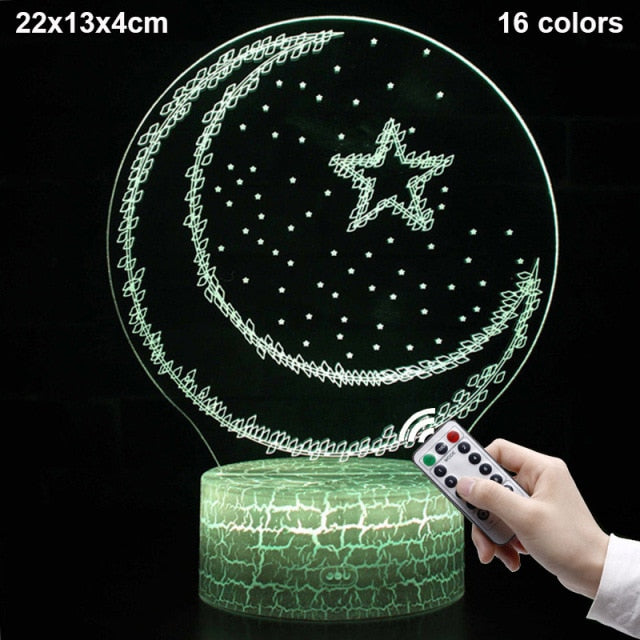 Eid Mubarak Acrylic LED Lights Ramadan Kareem Ramadan Decor for Home Ramadan Mubarak Eid Al Adha Islamic Muslim Party Decor