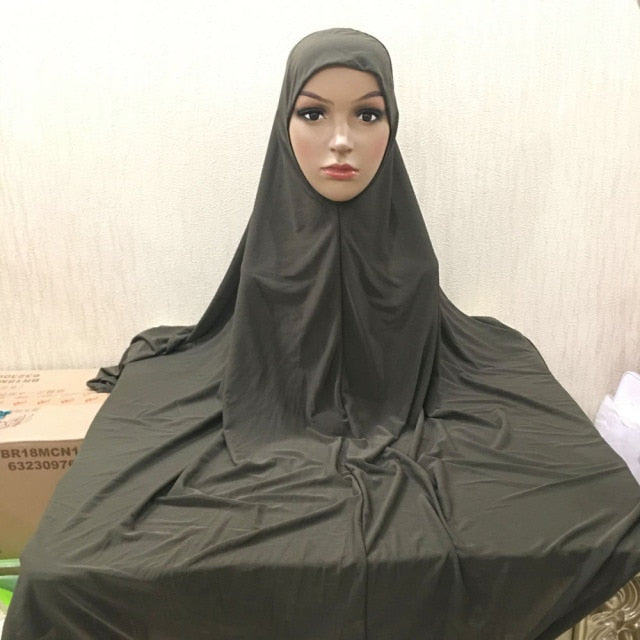 Khimar Hijab Muslim Women Long Scarf Overhead Hijabs Islamic Prayer Clothes Arab Ramadan Chest Cover Shawl Wraps Cap