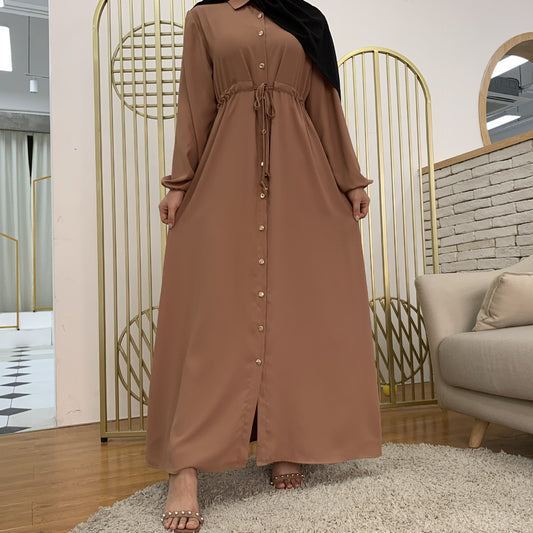 Women Dubai Abaya Turkey Muslim Fashion Hijab Long Dress Lapel Kaftan Islam Clothing African Maxi Dresses For Women Robe