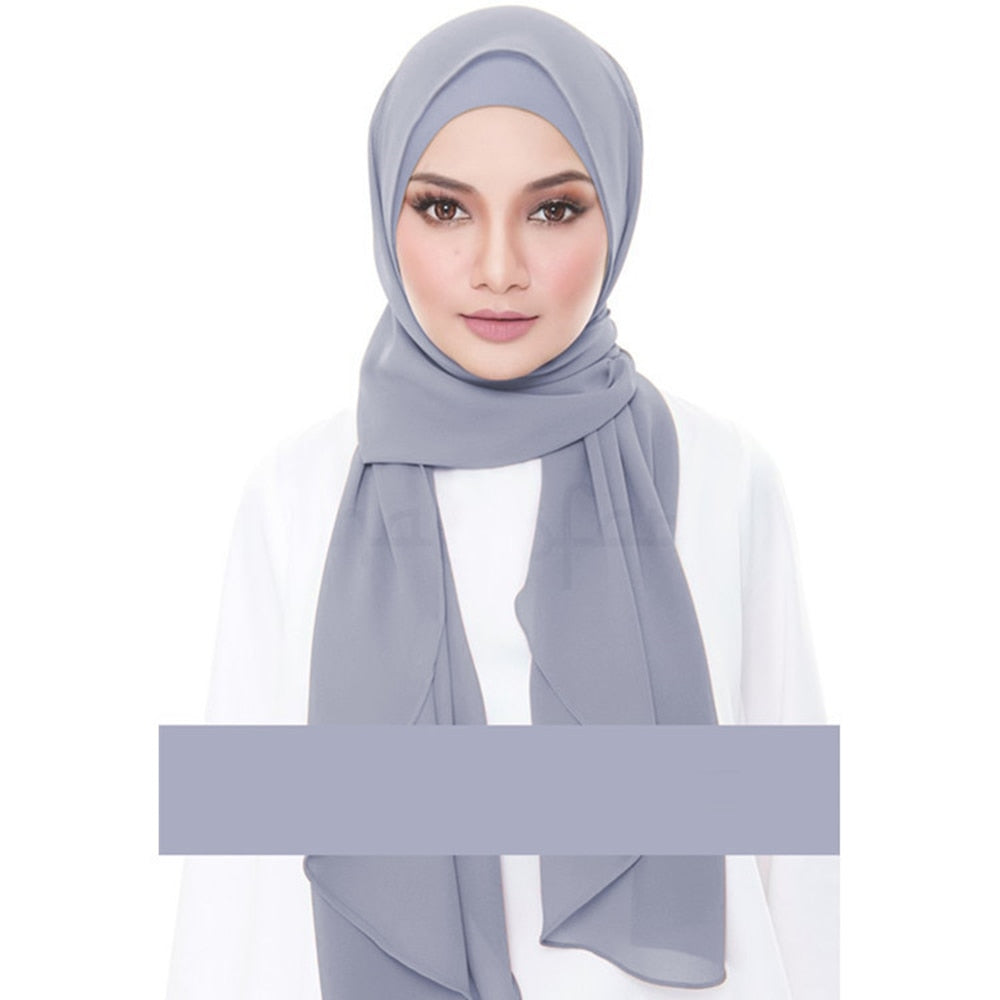 200*70cm Women Abaya Islam Hijabs Chiffon Inner Hijab Caps Turbante Mujer Shawl Muslim Long Turban Stole Wrap Jilbab Headscarf