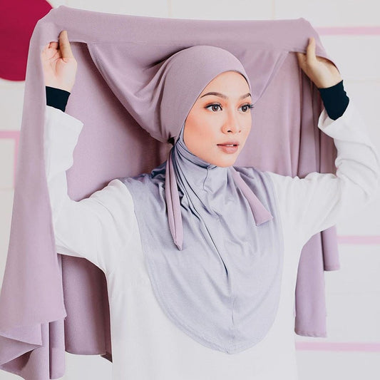 Plain Color Chiffon Hijab Scarf with Bandage Non-Slip Muslim Women Breathable Islam Long Hijabs Headband Fashion Turban Headwrap