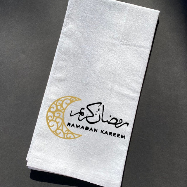 happy Eid Mubarak kitchen towel Muslim Islamic Ramadan Kareem Holiday Eid Al Adha friend family BBQ dinner party decoration gift