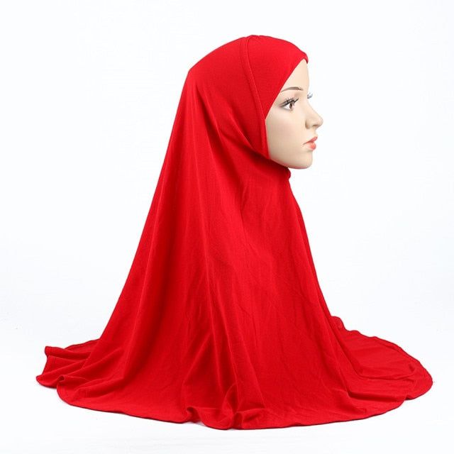 H062 Great Size Pray Hijab 70*70cm Muslim Amira Hijab Plain Pull On Islamic Scarf Head Wrap Headband