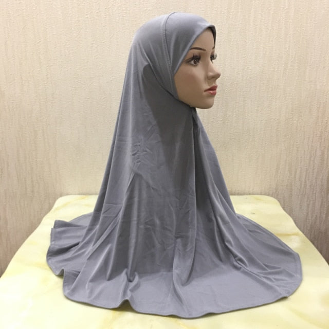 H062 Great Size Pray Hijab 70*70cm Muslim Amira Hijab Plain Pull On Islamic Scarf Head Wrap Headband