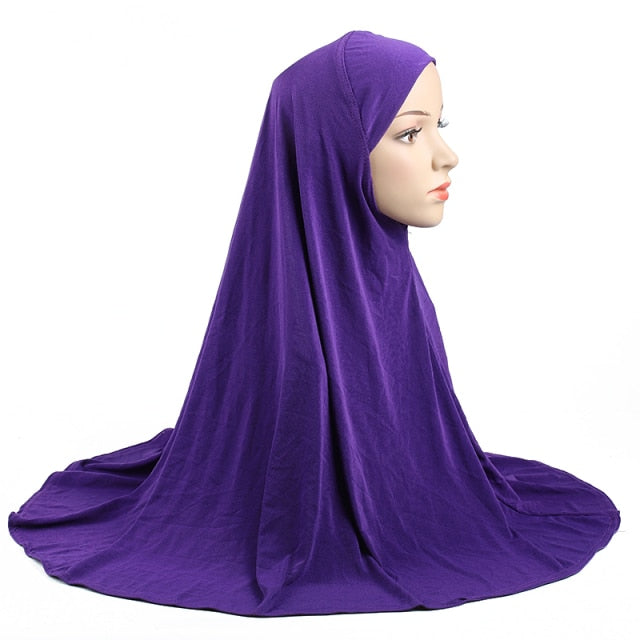 H062 Great Size Pray Hijab 70*70cm Muslim Amira Hijab Plain Pull On Islamic Scarf Head Wrap Headband