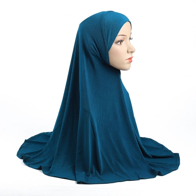 H062 Great Size Pray Hijab 70*70cm Muslim Amira Hijab Plain Pull On Islamic Scarf Head Wrap Headband