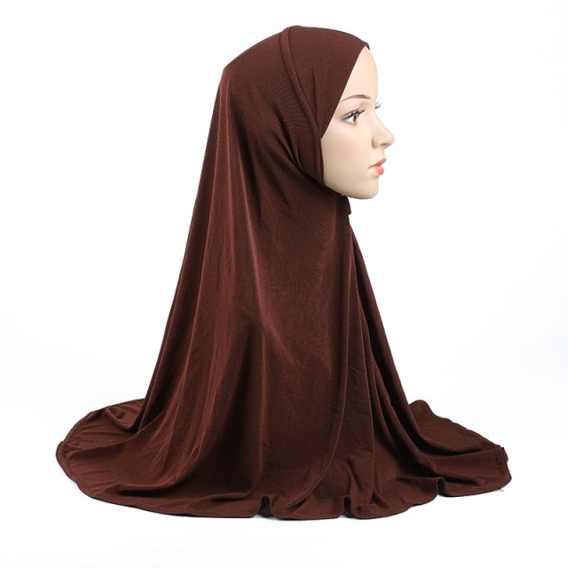 H062 Great Size Pray Hijab 70*70cm Muslim Amira Hijab Plain Pull On Islamic Scarf Head Wrap Headband