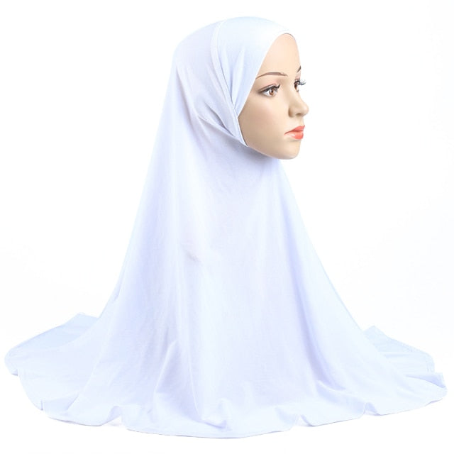 H062 Great Size Pray Hijab 70*70cm Muslim Amira Hijab Plain Pull On Islamic Scarf Head Wrap Headband