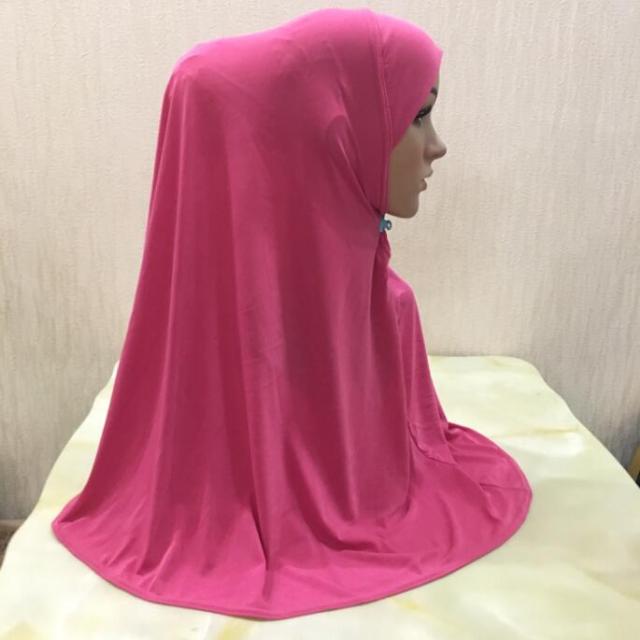 H062 Great Size Pray Hijab 70*70cm Muslim Amira Hijab Plain Pull On Islamic Scarf Head Wrap Headband