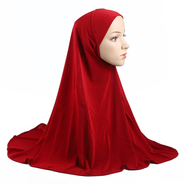 H062 Great Size Pray Hijab 70*70cm Muslim Amira Hijab Plain Pull On Islamic Scarf Head Wrap Headband