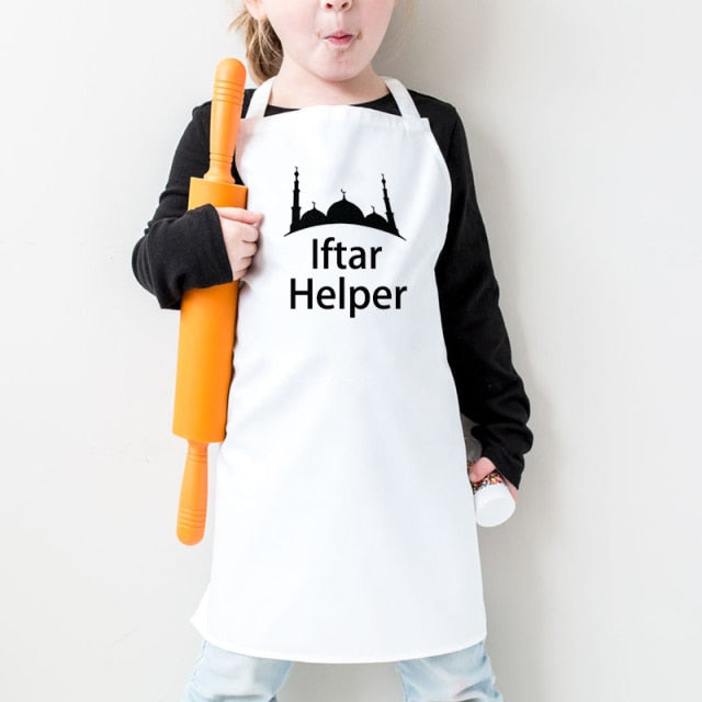 Iftar Master Chef Father mom Son Daughter family apron happy Eid Mubarak Muslim Islamic Ramadan Kareem dinner decoration gift