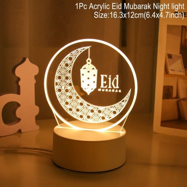 Eid Mubarak Moon Star Light Decor Islam Ramadan Decorations For Home 2022 Islamic Muslim Party Ramadan Kareem Eid Al-Adha Gifts