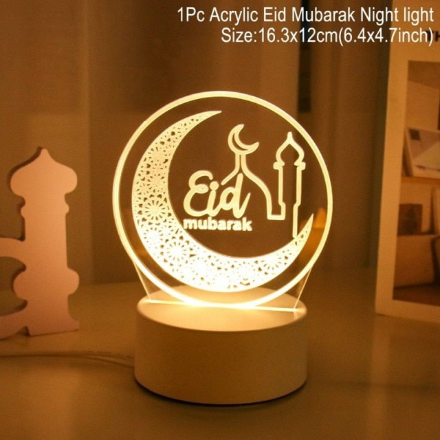 Eid Mubarak Moon Star Light Decor Islam Ramadan Decorations For Home 2022 Islamic Muslim Party Ramadan Kareem Eid Al-Adha Gifts