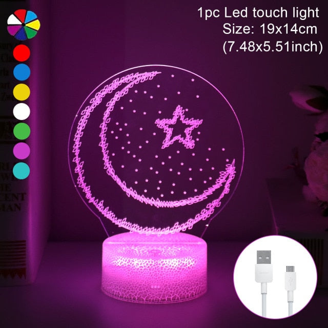 Eid Mubarak Moon Star Light Decor Islam Ramadan Decorations For Home 2022 Islamic Muslim Party Ramadan Kareem Eid Al-Adha Gifts