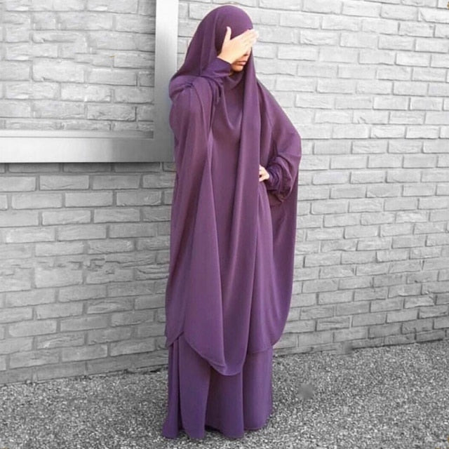 Eid Hooded Muslim Women Hijab Dress Prayer Garment Jilbab Abaya Long Khimar Ramadan Gown Abayas Skirt Sets Islamic Clothes Niqab