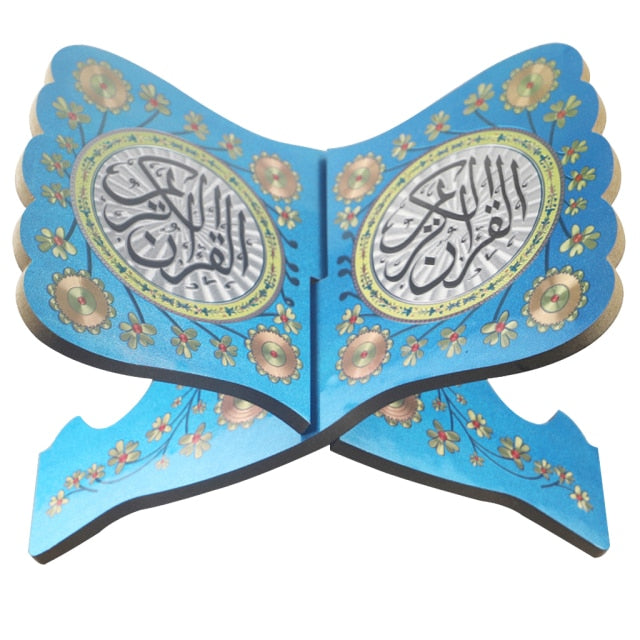Prayer Book Stand Kuran Holder Quran Shelf Wooden Black for Eid Mubarak Decoration Party Supplies Islamic