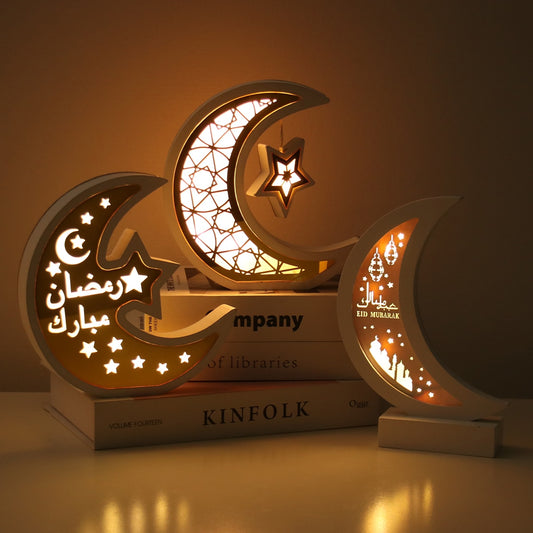 EID Mubarak Ornament Moon Star Light Pendant Ramadan Decorations For Home Islamic Muslim Decor Ramadan Kareem Gift Eid Al Adha