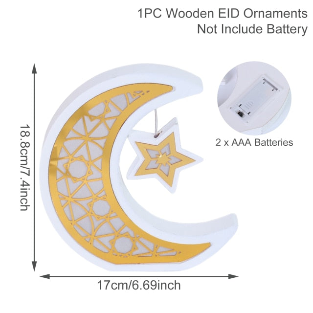 EID Mubarak Ornament Moon Star Light Pendant Ramadan Decorations For Home Islamic Muslim Decor Ramadan Kareem Gift Eid Al Adha