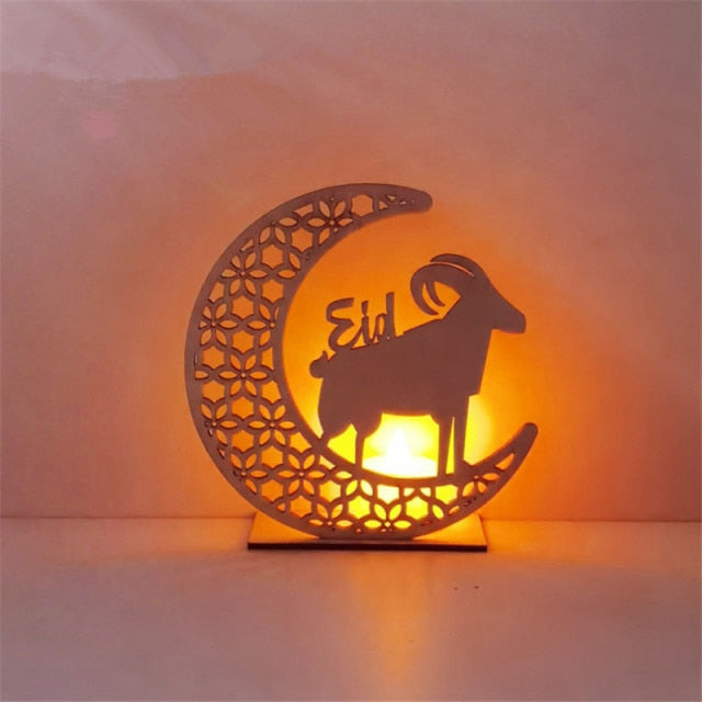 LED Muslim Festival Light Ramadan Decorations Eid Mubarak Castle Sesame Oil Moon Hanging Lamp Palace Arab Islam Party Supplies