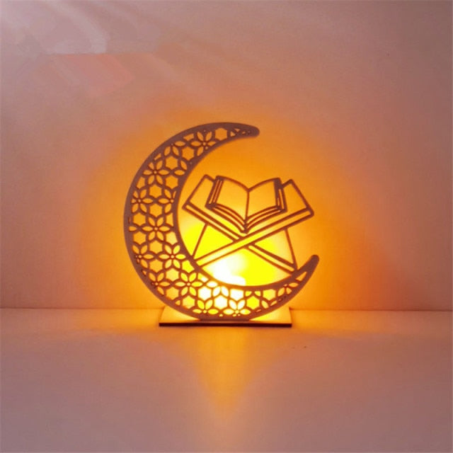 LED Muslim Festival Light Ramadan Decorations Eid Mubarak Castle Sesame Oil Moon Hanging Lamp Palace Arab Islam Party Supplies