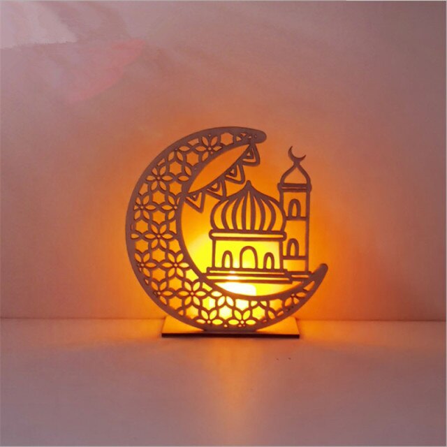 LED Muslim Festival Light Ramadan Decorations Eid Mubarak Castle Sesame Oil Moon Hanging Lamp Palace Arab Islam Party Supplies