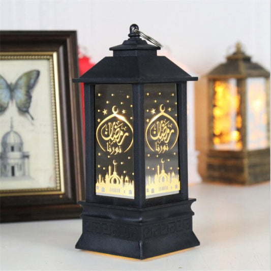 LED Muslim Festival Light Ramadan Decorations Eid Mubarak Castle Sesame Oil Moon Hanging Lamp Palace Arab Islam Party Supplies