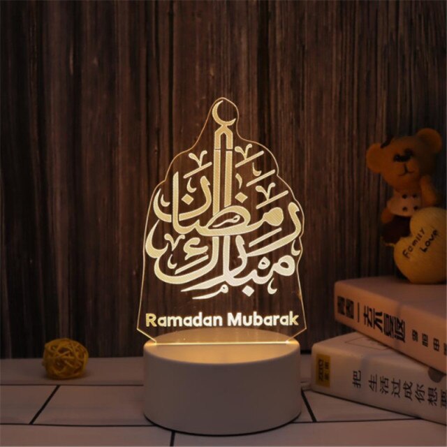 LED Muslim Festival Light Ramadan Decorations Eid Mubarak Castle Sesame Oil Moon Hanging Lamp Palace Arab Islam Party Supplies