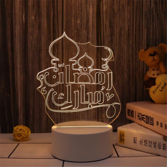 LED Muslim Festival Light Ramadan Decorations Eid Mubarak Castle Sesame Oil Moon Hanging Lamp Palace Arab Islam Party Supplies