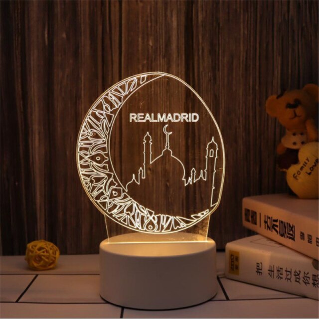 LED Muslim Festival Light Ramadan Decorations Eid Mubarak Castle Sesame Oil Moon Hanging Lamp Palace Arab Islam Party Supplies