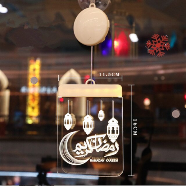 LED Muslim Festival Light Ramadan Decorations Eid Mubarak Castle Sesame Oil Moon Hanging Lamp Palace Arab Islam Party Supplies