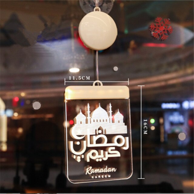 LED Muslim Festival Light Ramadan Decorations Eid Mubarak Castle Sesame Oil Moon Hanging Lamp Palace Arab Islam Party Supplies