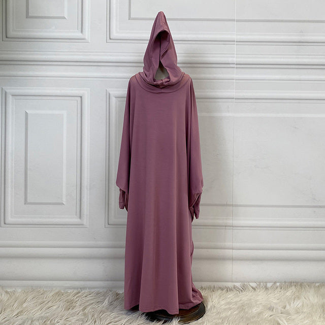 Abaya Modest Muslim Prayer Garment Dress Little Girls Muslim Kids Children Robe Vetement Hooded Vestido Musulman Ensemble Khimar