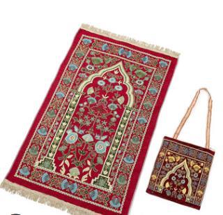 New Hot Sale Soft Prayer Rug With Bag 70*110cm Polyester Islamic Pray Mat Muslim Eid Islamic Praying Mat Travel Blanket