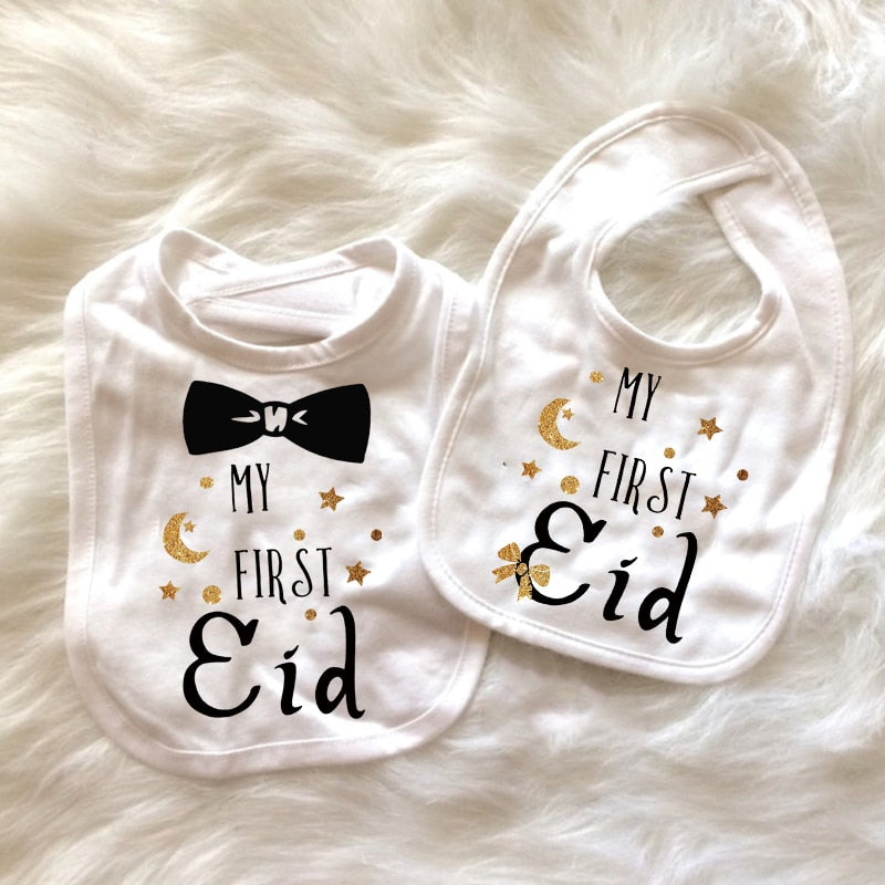 My First Eid baby boy girl bib happy Ramadan Mubarak Al Adha Muslim Islamic Kareem Party decoration baby shower gift present