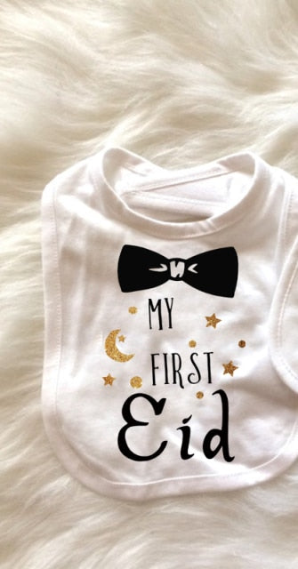 My First Eid baby boy girl bib happy Ramadan Mubarak Al Adha Muslim Islamic Kareem Party decoration baby shower gift present