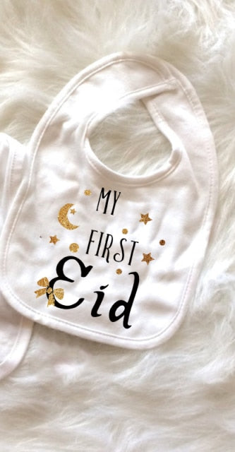 My First Eid baby boy girl bib happy Ramadan Mubarak Al Adha Muslim Islamic Kareem Party decoration baby shower gift present