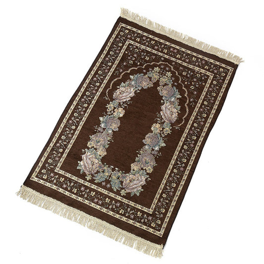 Muslim Prayer Mat Chenille Cotton Islamic Pilgrimage Blanket 70X110CM