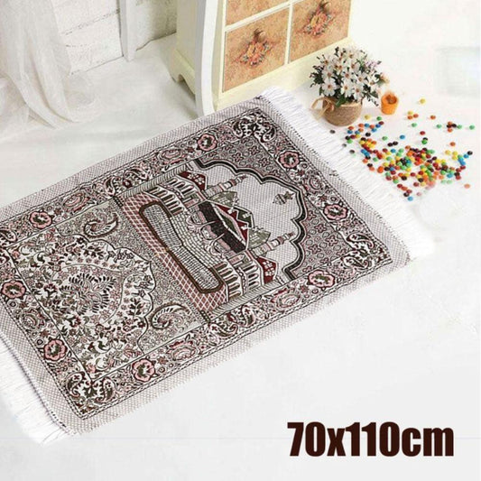 70X110Cm Turkish Islamic Muslim Prayer Rug Carpet Mat Namaz Salat Tassel Tablecloth Cover Yoga Mat Blanket Decoration Polyester